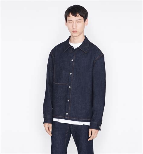 Dior Oblique Overshirt Raw Blue Cotton Denim